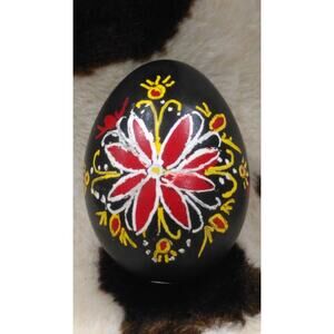 Vtg Decorated Chicken Egg Hand Painted Floral Flower Lovely Painted Easter Egg